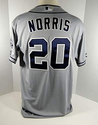 2015 סן דייגו פדרס דרק נוריס 20 משחק הונפק ג'רזי אפור - משחק משומש גופיות MLB