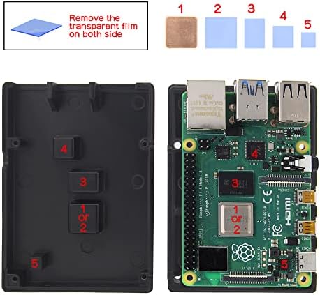 תולעת חנון Raspberry Pi 4 מארז עם אספקת חשמל, מארז קירור פסיבי ללא מאוורר מארז קירור פסיבי עבור Raspberry