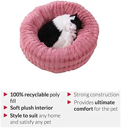 קטיפה עגול שינה מיטת 2-סופגנייה כלב מיטה-מחצלת כרית מיטת בית עבור קטן ובינוני כלב חתול מחמד אספקת בית