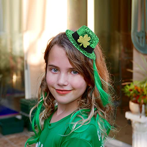 3 זוגות יום פטריק הקדוש ירוק שיער קליפים עבור נשים בנות-תלתן כובע צורת שיער קליפ סיכות חג אירי תלתן