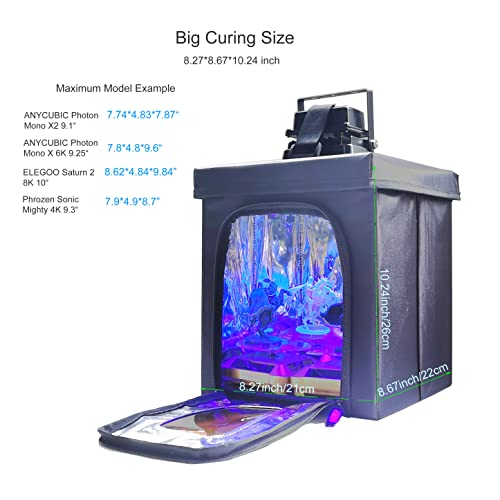 FUNGDO 3D מדפסת מדפסת תחנת ריפוי DIY מארז ריפוי עם UV Light UV מנורת UV פטיפון סולארי עבור 405NM שרף