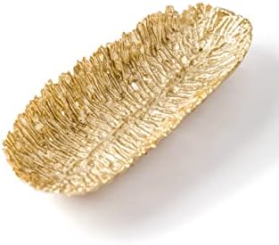 קערת דקורטיבית מזהב סרין לקערת פליז מוזהבת מרכזי שולחן מרכזי עם קצוות מפוסלים קערות זהב לפוטורי, אגוזים,