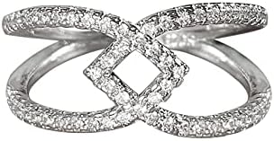 2023 טבעת יהלום גיאומטריה מיוחדת חדשה מקושרת לנצח טבעת ללהקת טבעת זוגית לנשים