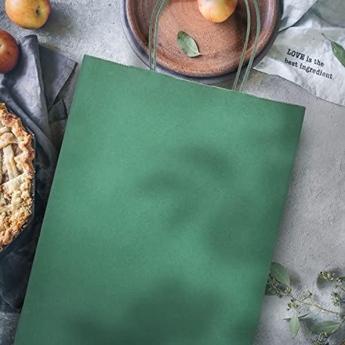 שקית מתנה ירוקה של Nexmint עץ חג המולד 8 x10.5: 12 שקיות נייר של קראפט בינוניות עם ידית. נהדר לחגים,