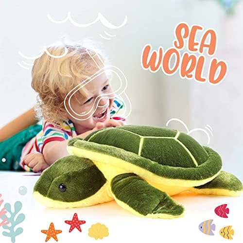 Civaner Big Turtle בעלי חיים ממולאים, צב ים קטיף רך, כרית צב ממולאת ענקית, צעצועי צב קטיפה בובה מתנות