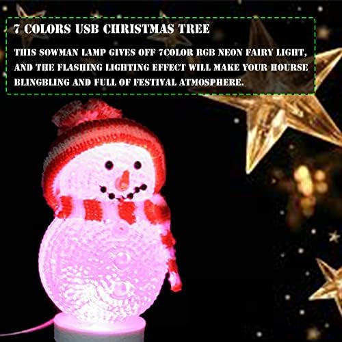 USB כוח מוטי-צבע שולחן צבע זוהר פראייר עץ חג המולד עץ חג המולד אור זוהר אורות זוהר למיני 7 אינץ '7 צבעים