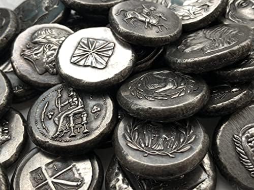 מטבעות יוונים פליז מכסף מלאכות עתיקות מצופות מטבעות זיכרון זרות בגודל לא סדיר סוג 54