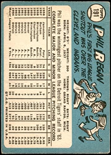1965 Topps 191 Phil Regan Detroit Tigers Tigers Tigers