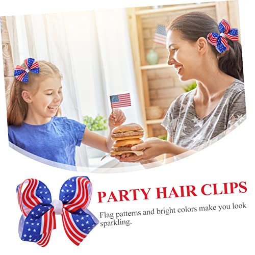 עניבת פרפר כחול פצפוצי אמריקה דגל ילדים שיער אביזרי עבור בנות 5 יחידות תינוק שיער להקות עבור בנות שיער