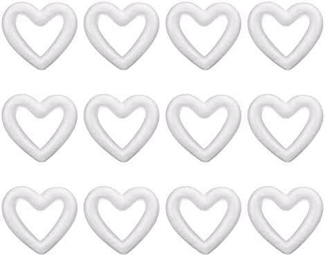 UXCell Polystyrene Heart Poam Ball גובה 8.5 סמ חלול לאומנויות DIY וקישוטים של מלאכה קישוטים למסיבות