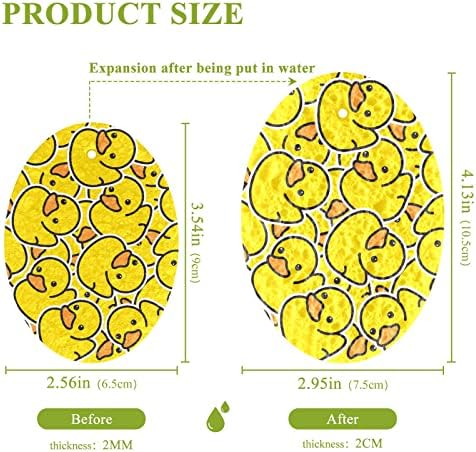 Alaza 3 חבילה ספוגי ספוגי ניקוי מטבח ספוג גומי חמוד גומי צהוב מכון מטבח מטבח ספוג ספוג מיקרופייבר לא