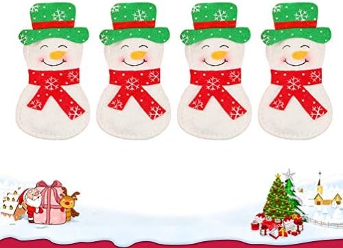 4 יחידות חג המולד כלי כסף מחזיקי חג המולד סכום מחזיקי שלג בדוגמת מסיבת חג המולד שולחן קישוטי ללא סכום