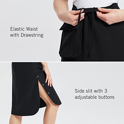 כיס חצאית מזדמן ארוך לנשים עם חריץ עם חריץ 26.5 אורך עגל אורך עגל מתיחה אלסטית למותג לנסיעה