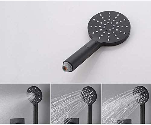 ברזי 10 אינץ תרמוסטטי מקלחת מיקסר הסתיר אמבטיה מקלחת מערכת יוקרה שחור מקלחת מגופים סט כולל קיר רכוב