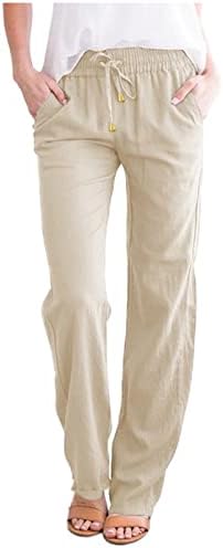 מכנסי Lensse לנשים עם מותניים גבוהים מתאימים רופפים S-3xl שרוך רגל רחבה עם כיסים ישר מכנסיים קלים מוצקים