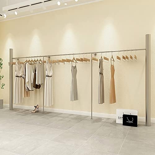 מדפי בגדים, עמוד דו צדדי מתלה תצוגה לחנות בגדים מנירוסטה, סוג: סי גק02
