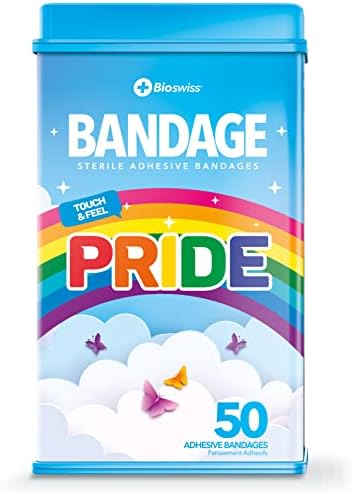 תחבושות ביוסוויס, LGBTQ Pride Gride בצורת קשת תחבושת דבק עצמי, טיפול פצעים סטרילי בחינם לטקס, ציוד ערכת