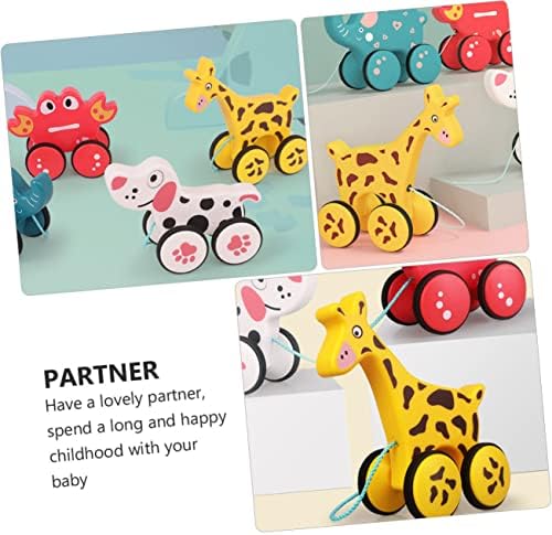 טוטורט 1 pc טרולי פעוט צעצועים לבעלי חיים צעצועים מושכים צעצועים צעצועים לילדים לילדים גוררים גלגל צעצוע