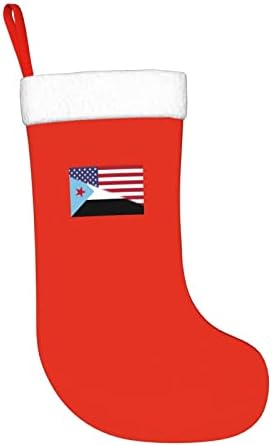 דגל ודגל אמריקאי של גרבי חג המולד של דרום תימן, מתנות למסיבת חג חג המולד לקישוטי חג משפחתיים 18 אינץ