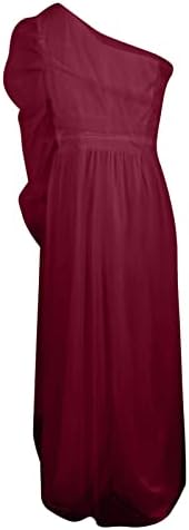 שמלת שמלת מקסי כתף אחת לנשים, שמלות תחרה אורחיות אופנתיות של אורחים קוקטייל ערב שרוול ארוך שמלות מפוצלות