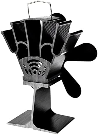 תנור מאוורר שחור אח 4/5 להב חום מופעל תנור מאוורר יומן עץ צורב אקו ידידותי שקט מאוורר בית יעיל חום הפצה