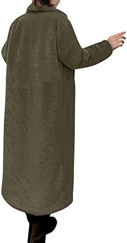 קרדיגן פרוות פרווה של HUANKD לנשים לשמלה גזירה מעיל צבע אחוח מעיל צמר באורך אמצע בגדי סתיו 2022