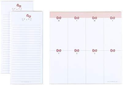 Hello Kitty x Erin Condren Padfolio Remill Remaks - 3 חבילות, כולל 2 רפידות רשימה של 2 x ו -1 x רפידות