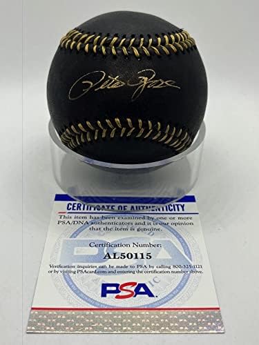 פיט רוז חתום על חתימה רשמית MLB שחור וזהב תחרה בייסבול PSA DNA *15 - כדורי חתימה