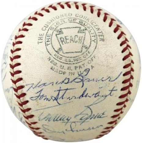 1956 Yankees Mantle & Berra, Ford, Rizzuto, Bauer חתום על בייסבול OAL PSA - כדורי בייסבול עם חתימה