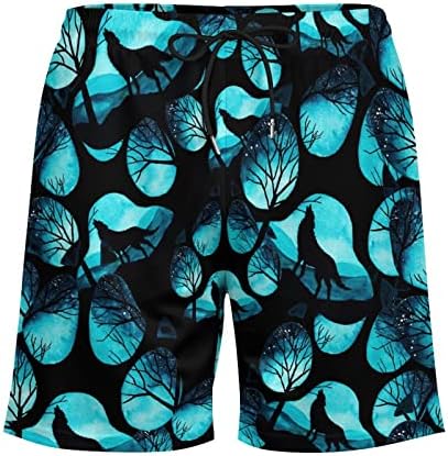 פאו גלקסי לילה זאב גזעי שחייה לגברים עם מכנסי מתיחה של דחיסה למתיחה לגלישה בספורט בגד ים של חוף ים
