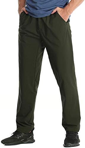 מכנסי טיול קל משקל של Mier Meen מותניים אלסטיים מכנסיים לטיולים מכנסיים, יבש מהיר