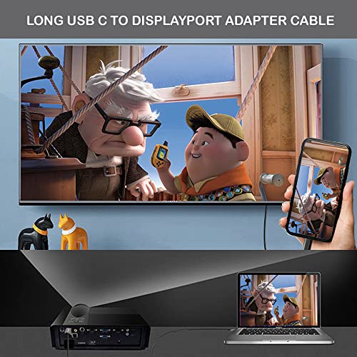 USB C ל- DisplayPort כבל 30ft, USB C לממיר DisplayPort 4K60Hz USB C כדי DisplayPort מתאם פעיל USB C-displayport