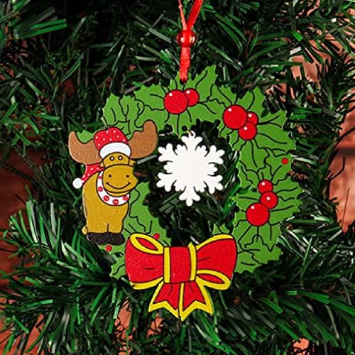 קישוט זר חג המולד חג חג המולד סנטה שלג איש דקורטיבי לעץ חג המולד דלת קדמית כיסא קיר עיצוב קיר קישוט