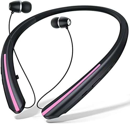 אוזניות Bluetooth נשלפות רצועת צוואר, אוזניות אלחוטיות עם אוזניות אוזניות בנפח גבוה מכנה אוזניות אטומות