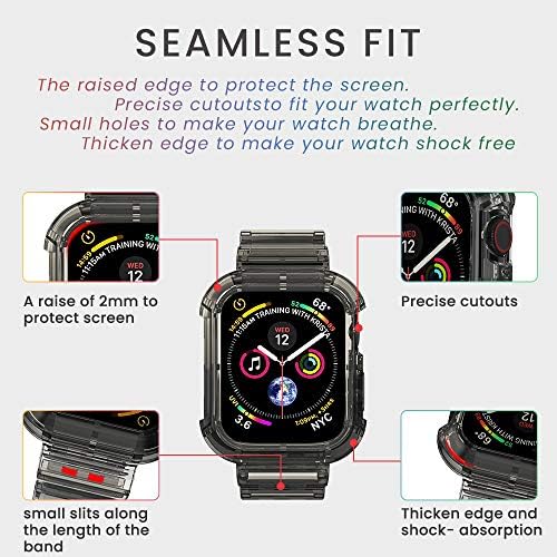 38 ממ 40 ממ להקת שעונים ברורה עבור Apple Watch עם מארז מגן