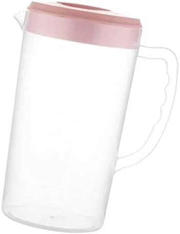 Housoutil 1x מפלסטיק קנקן מים גדול עם מכסה, 2.2L/ 77oz Carafes משקאות כד מים, מכסה עגול קנקן עגול מתנפץ