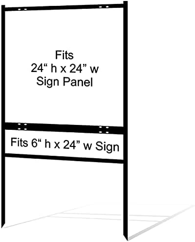 JustSignframes נדלן שלט מתכת חצר H -Frame עם רוכב - קלה שקופית של שלט בית פתוח לנדלן - מחזיק עמדת שלטי