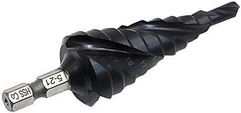 35 מתכת צעד מקדח משושה שוק ספירלת חריץ חותך חור מסור כלי, 4-22 ממ, שחור