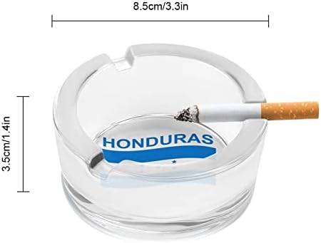 דגל הונדורס מעשן מאפרה מזכוכית סיגריה סיגריה מגש אפר מחזיק מעשן מותאם אישית מארז עגול