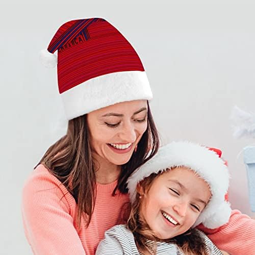 אמריקאי דגל ישר קו חג המולד כובע סנטה קלאוס כובעי קצר קטיפה עם לבן חפתים לגברים נשים חג המולד מסיבת