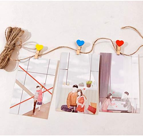DIY 50 pcs קליפים לב מעץ מעץ כרטיסי מלאכה של Photo Peg אוהבים קישוטים קטנים של כביסת כביסה ותלים קישוטי