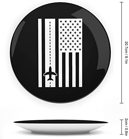 טייס מטוס ארהב דגל אמריקאי דגל אישי סין בהתאמה אישית צלחות דקורטיביות קרמיות בהתאמה אישית צלחת עגולה