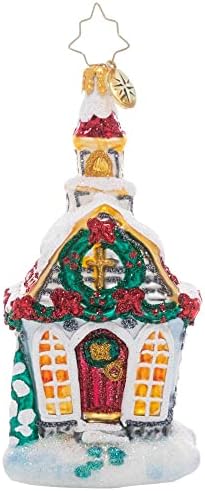 כריסטופר רדקו מעוצב ביד זכוכית אירופית קישוט דקורטיבי לחג המולד, קפלה של מסורת חג המולד