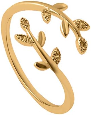 טבעות נשים טבעות טבעות לנשים נשים חלולות ומגולפות טבעת עלה זהב קטן ורד טרנדי פתוח מתכווננות מתנות תכשיטים