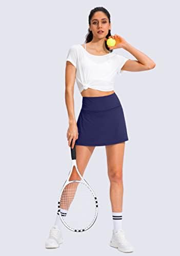 חצאיות טניס קפלות לנשים עם נשים עם 4 כיסים גולף אתלטים חצאיות לנשים מותניים גבוהות לאימון חדר כושר