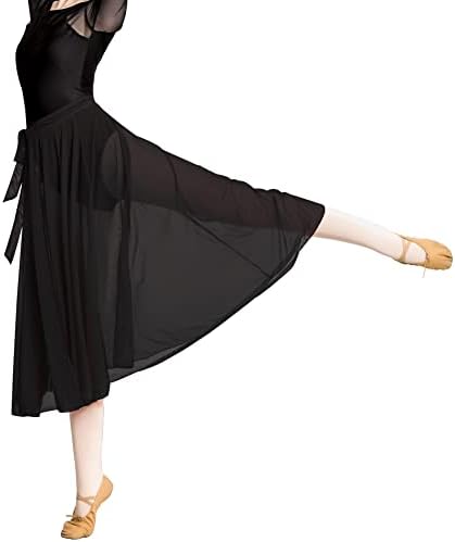 חצאית בלט רויאל סמלה רויאל חצאית ריקוד לבלט ארוך לנשים חצאית עטיפת ריקודים של רשת 80 סמ